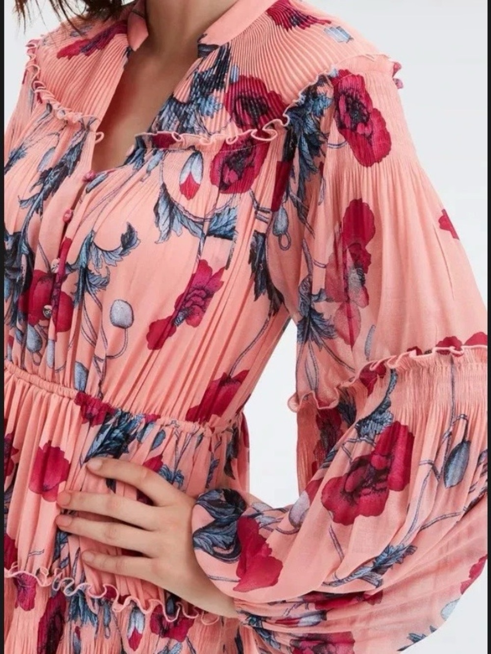 Diane von Furstenberg Tent Dress Floral Dress in Pink Size Medium